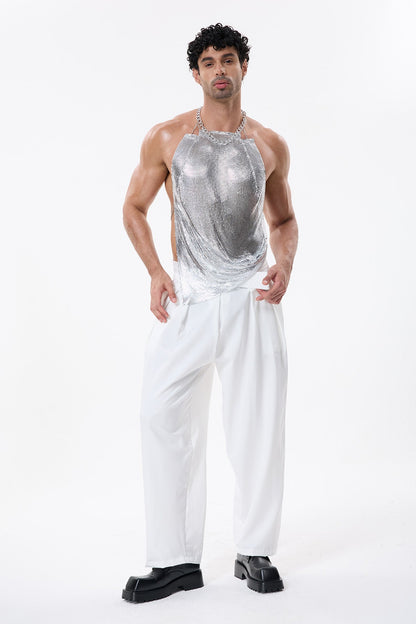 Skin Drift Metallic Halter Neck Top