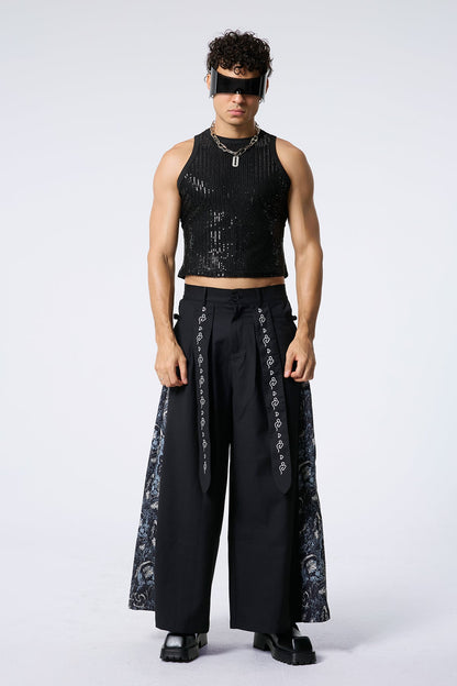 Skin Trace Sequin Sleeveless Top