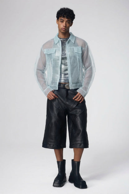 Skin Veil Deconstructed Jacket Blue