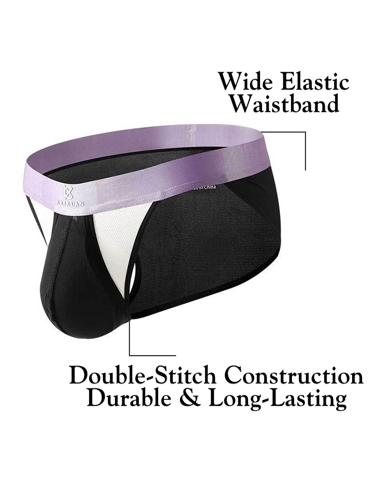 3 Pack Men's Ice Silk Breathable Mesh Low-Rise Classic Briefs