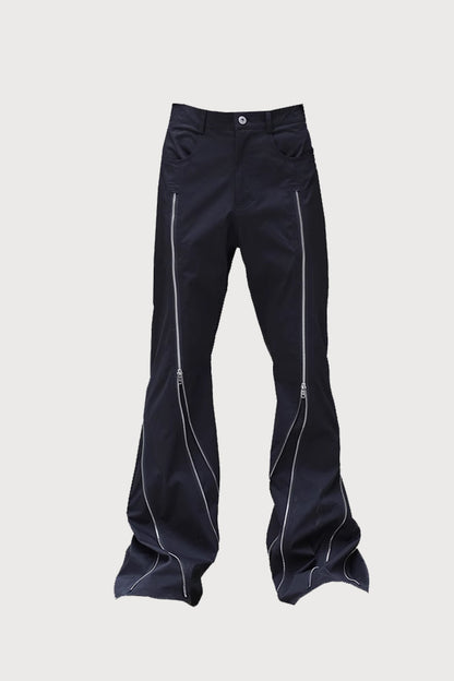 Sleek Path Zipper Bootcut Pants