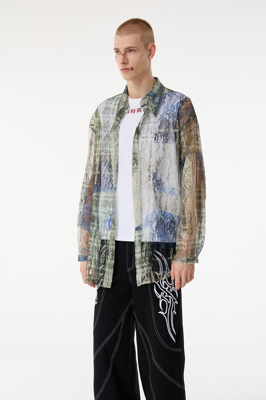 Slick Layer Lace Long Sleeve Shirts
