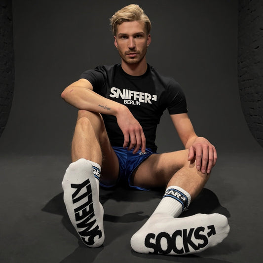 SMELLY SOCKS WHT/BLUE