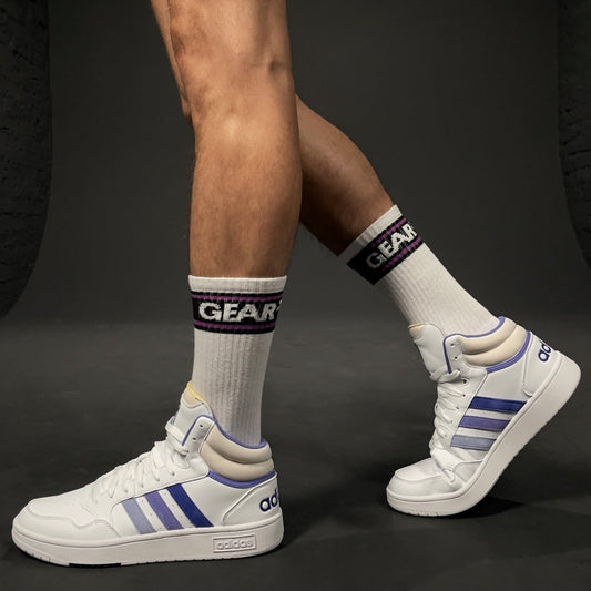 SMELLY SOCKS WHT/PURPLE