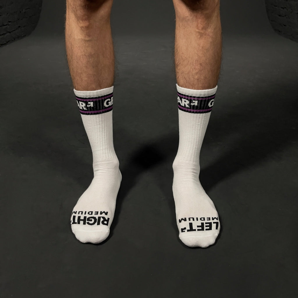 SMELLY SOCKS WHT/PURPLE