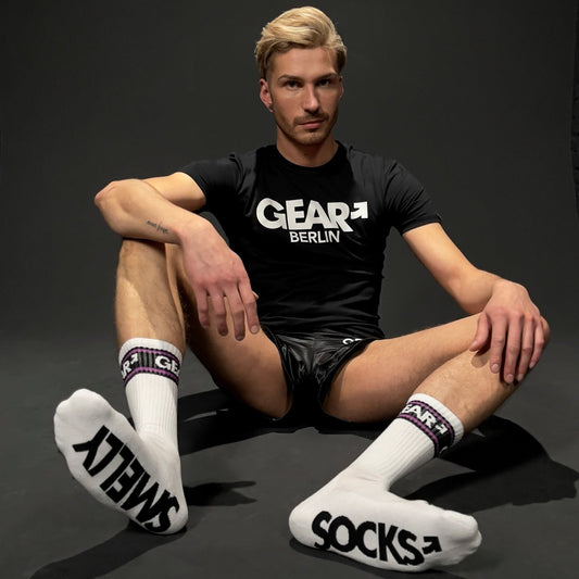 SMELLY SOCKS WHT/PURPLE