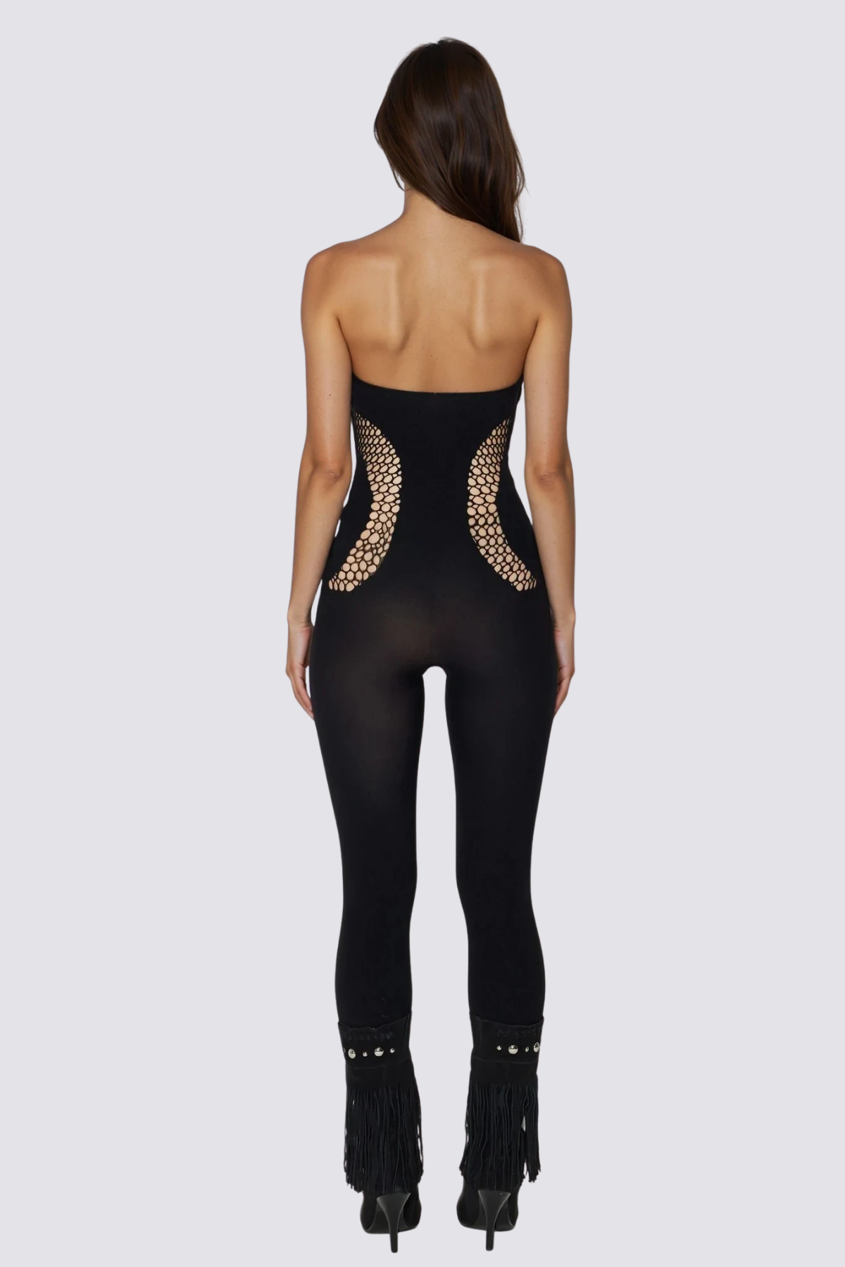 Smoky Thread One Shoulder Cutout Jumpsuit