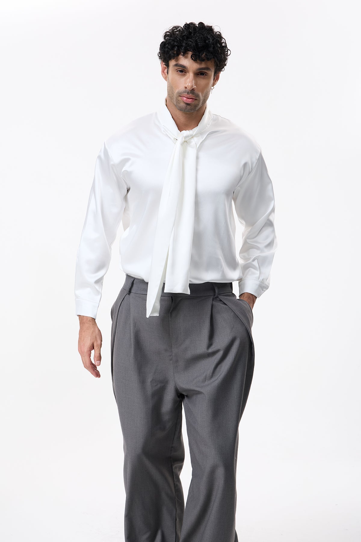 Smoky Wrap Tie Long Sleeve Shirt