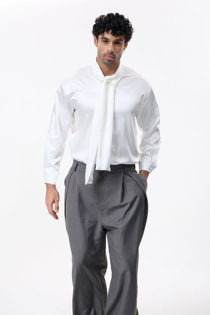 Smoky Wrap Tie Long Sleeve Shirt