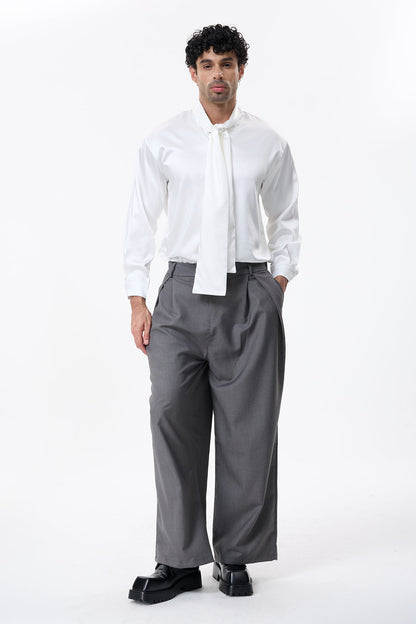 Smoky Wrap Tie Long Sleeve Shirt