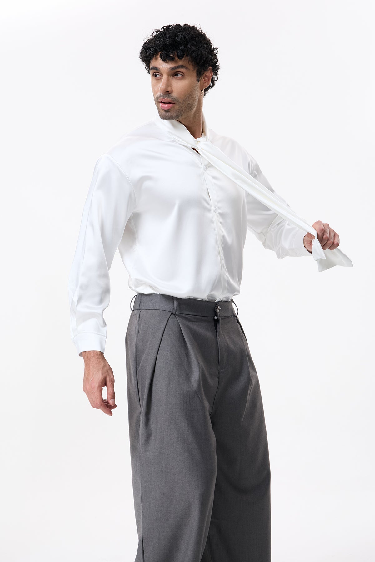 Smoky Wrap Tie Long Sleeve Shirt