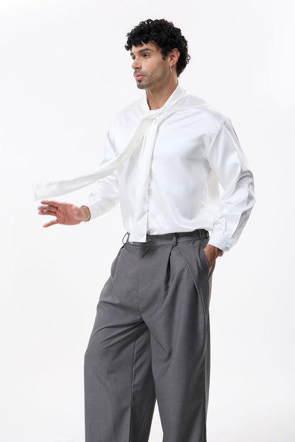 Smoky Wrap Tie Long Sleeve Shirt