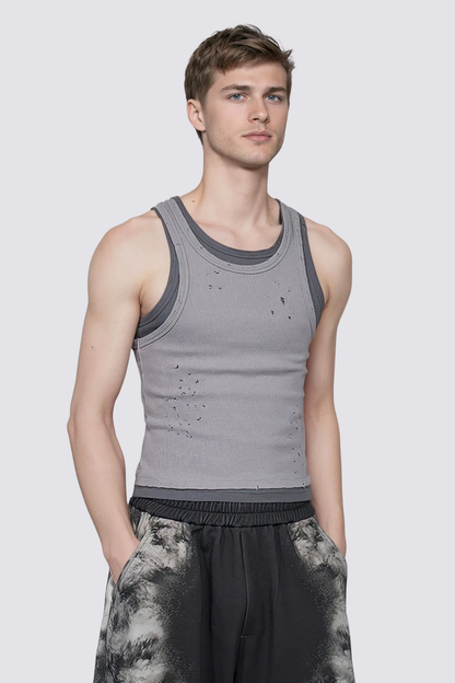 Smooth Cut Ripped Sleeveless Top