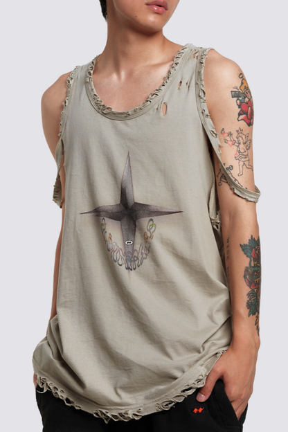 Soft Edge Sleeveless Star Top