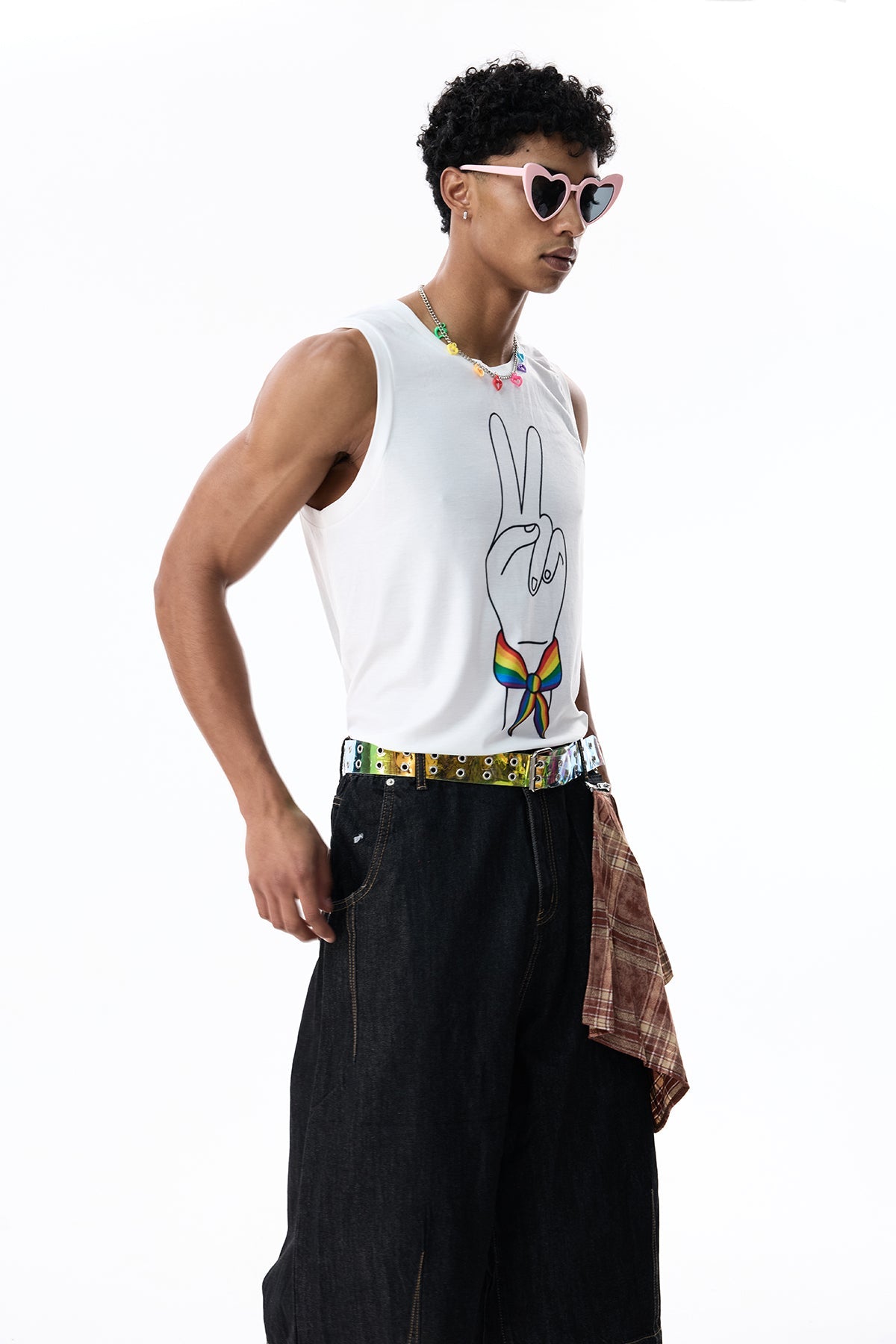 Soft Fold Print Sleeveless Top