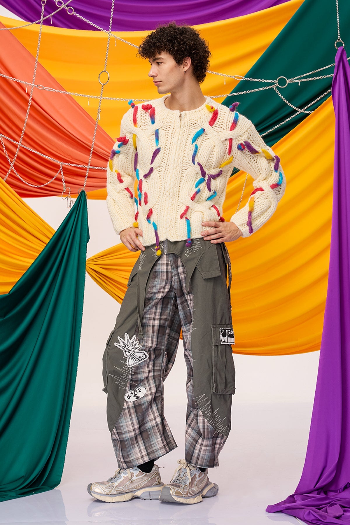 Soft Framework Knit Fringe Long Sleeve Top