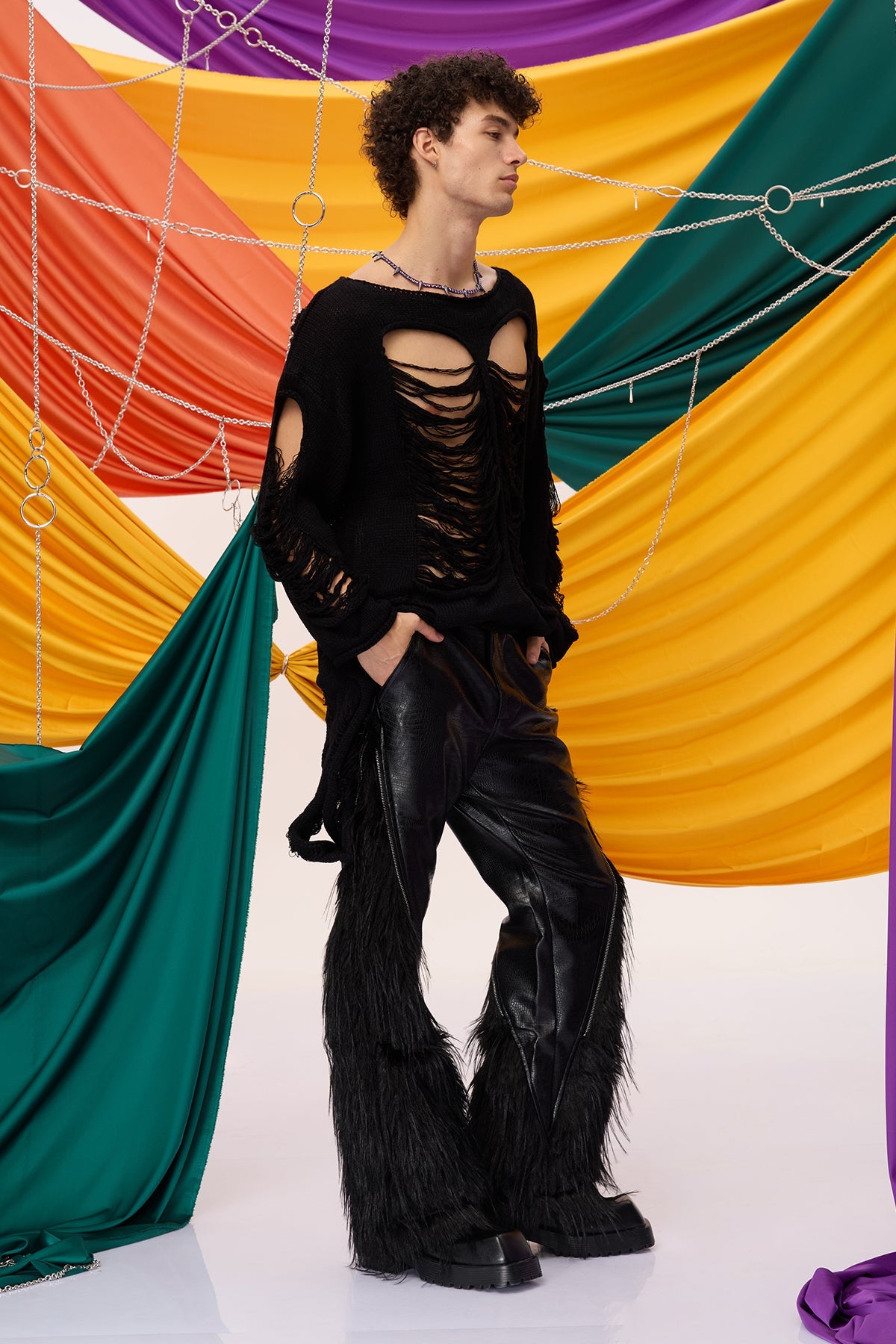 Soft Interweave Long Sleeve Knit Asymmetric Top