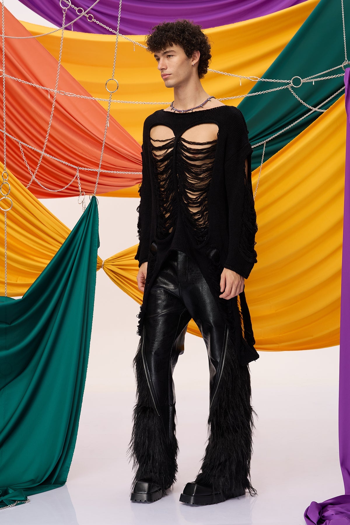Soft Interweave Long Sleeve Knit Asymmetric Top