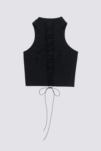 Soft Pulse Lace Up Crop Top