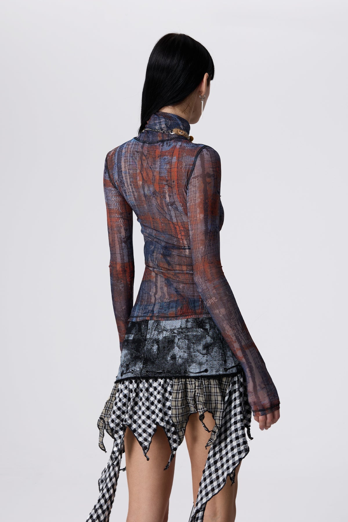 Soft Tension Long Sleeve Mesh Top