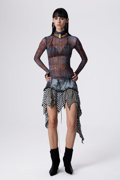 Soft Tension Long Sleeve Mesh Top