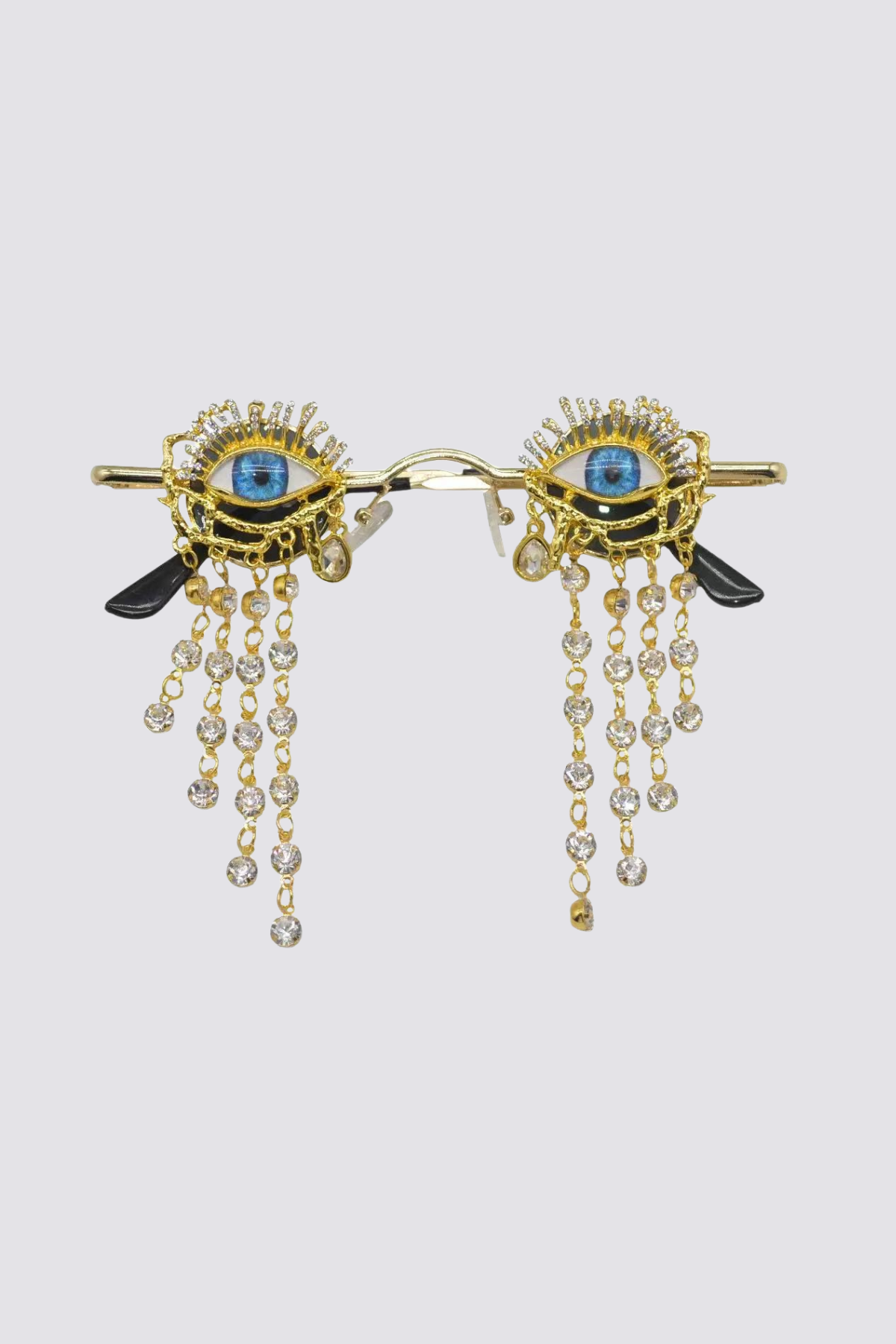 Solar Burst Rhinestone Fringe Sunglasses