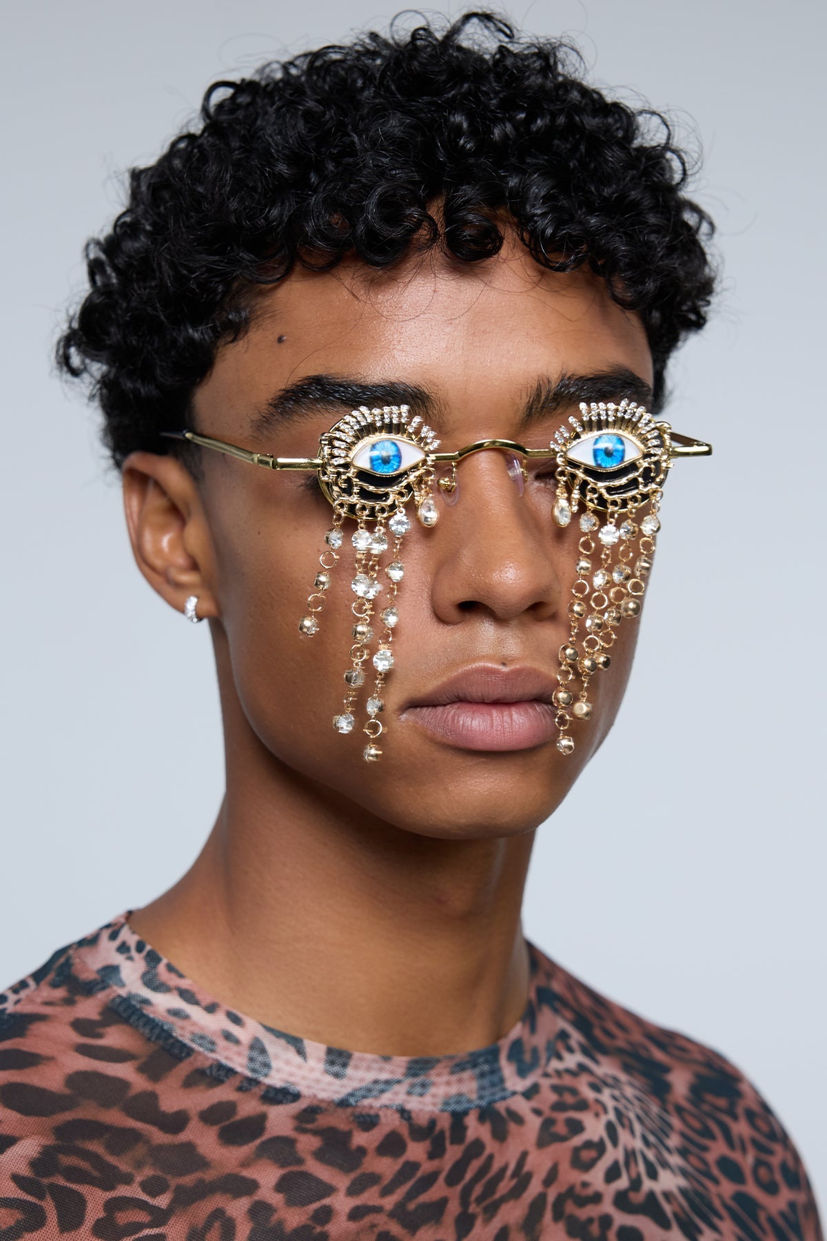Solar Burst Rhinestone Fringe Sunglasses