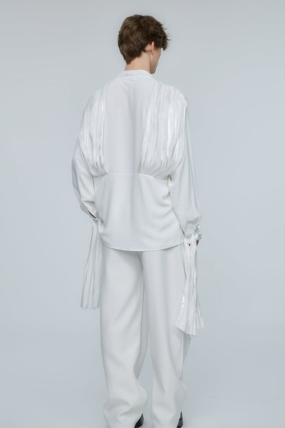 Solid Obscure Satin Long Sleeve Shirt
