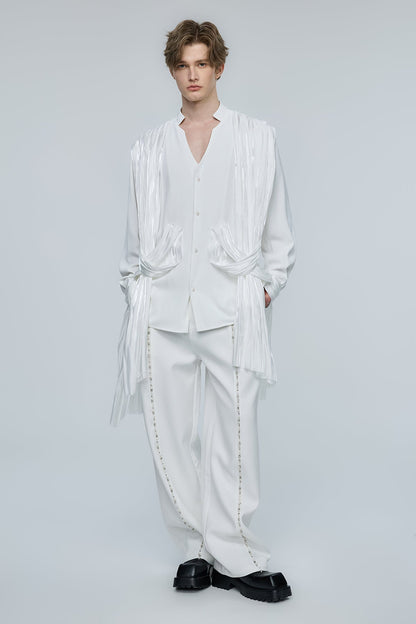Solid Obscure Satin Long Sleeve Shirt
