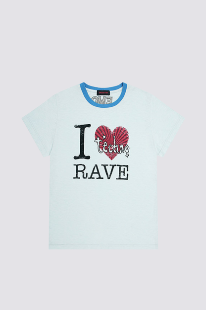 Solid Sketch Print T-Shirt Blue