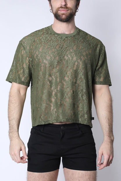 Sorrento Lace Cropped Tee
