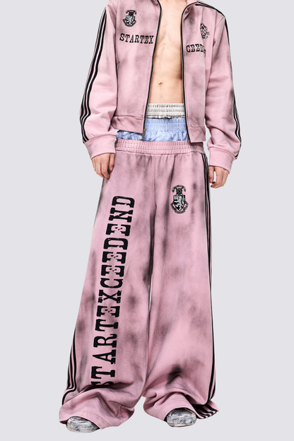Space Mood Print Straight Pants