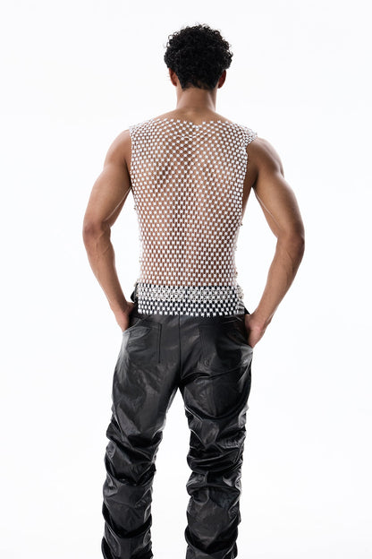 Sparkling Ice Cutout Top White
