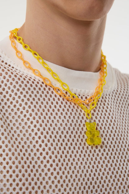 Spectrum Ring Bear Acrylic Necklace Yellow