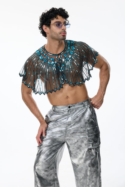Stardust Shine Sequin Mesh Cape