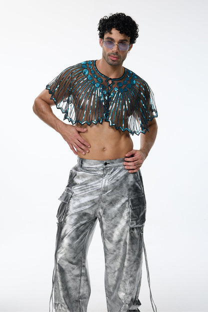 Stardust Shine Sequin Mesh Cape