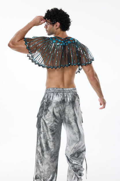Stardust Shine Sequin Mesh Cape