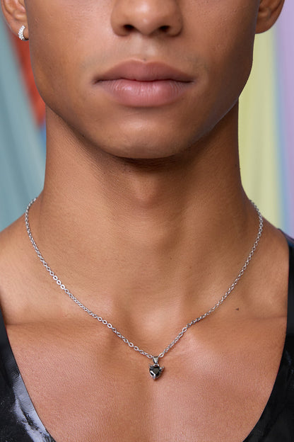 Stark Alloy Rhinestone Necklace Black