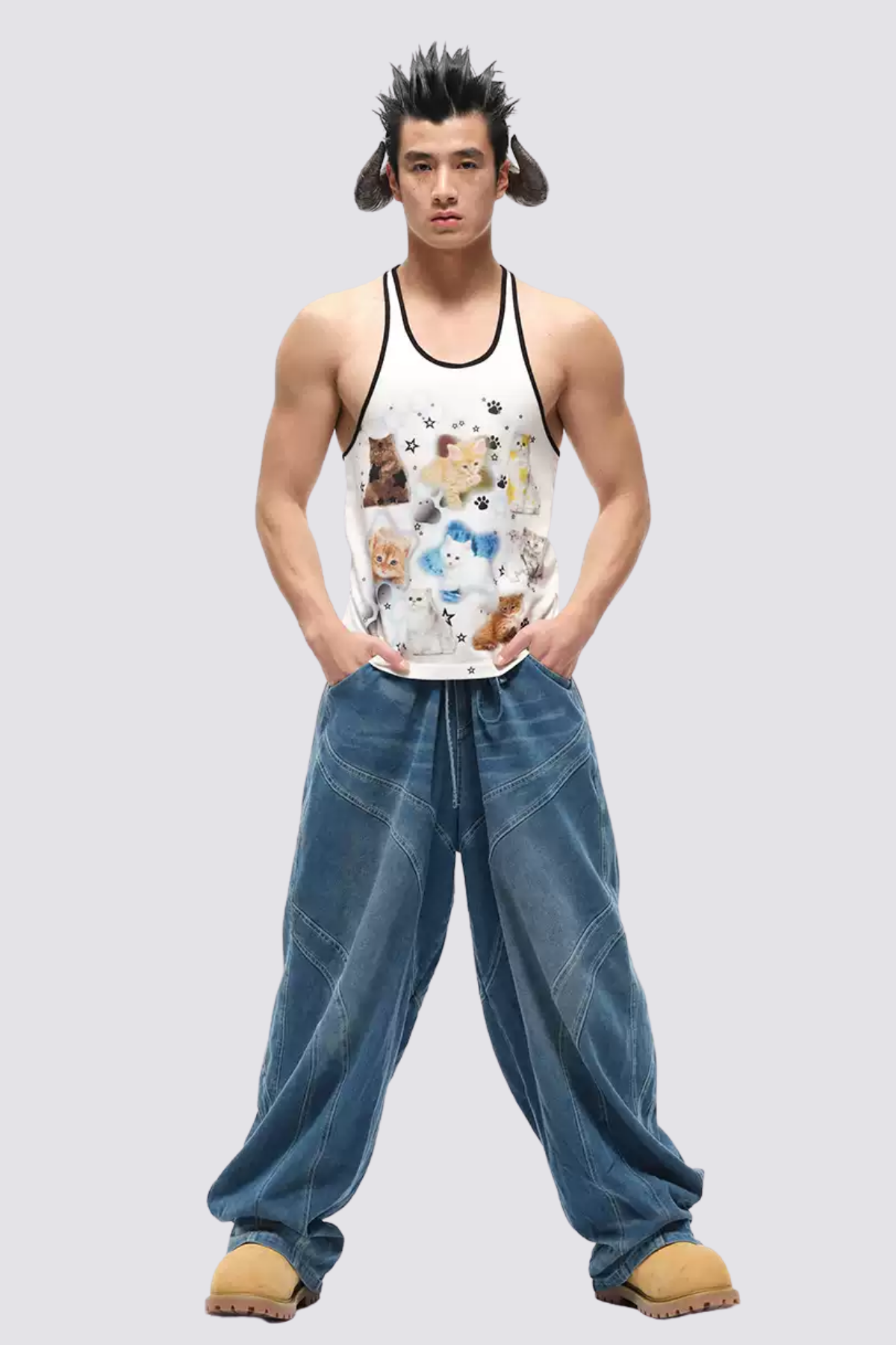 Stark Icon Y2K Cat Print Tank Top