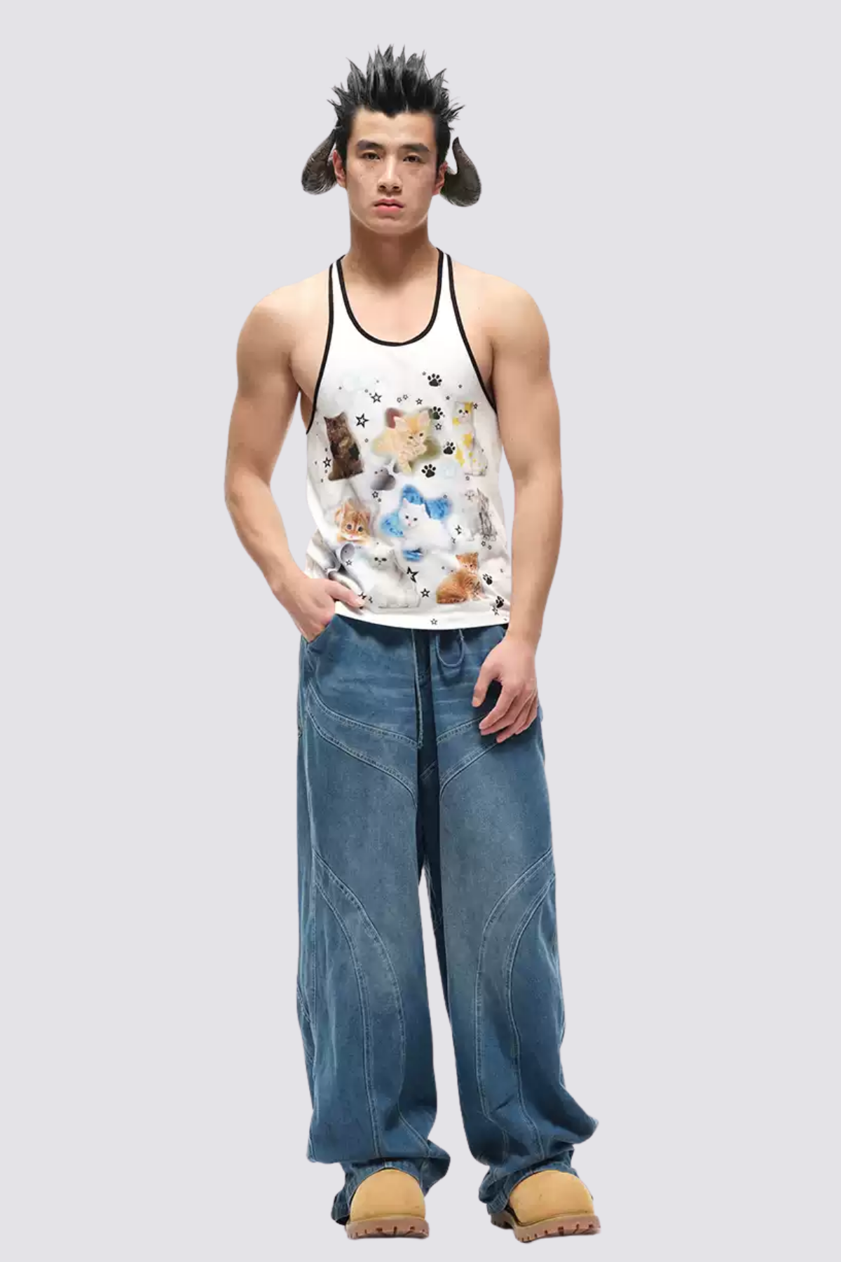 Stark Icon Y2K Cat Print Tank Top