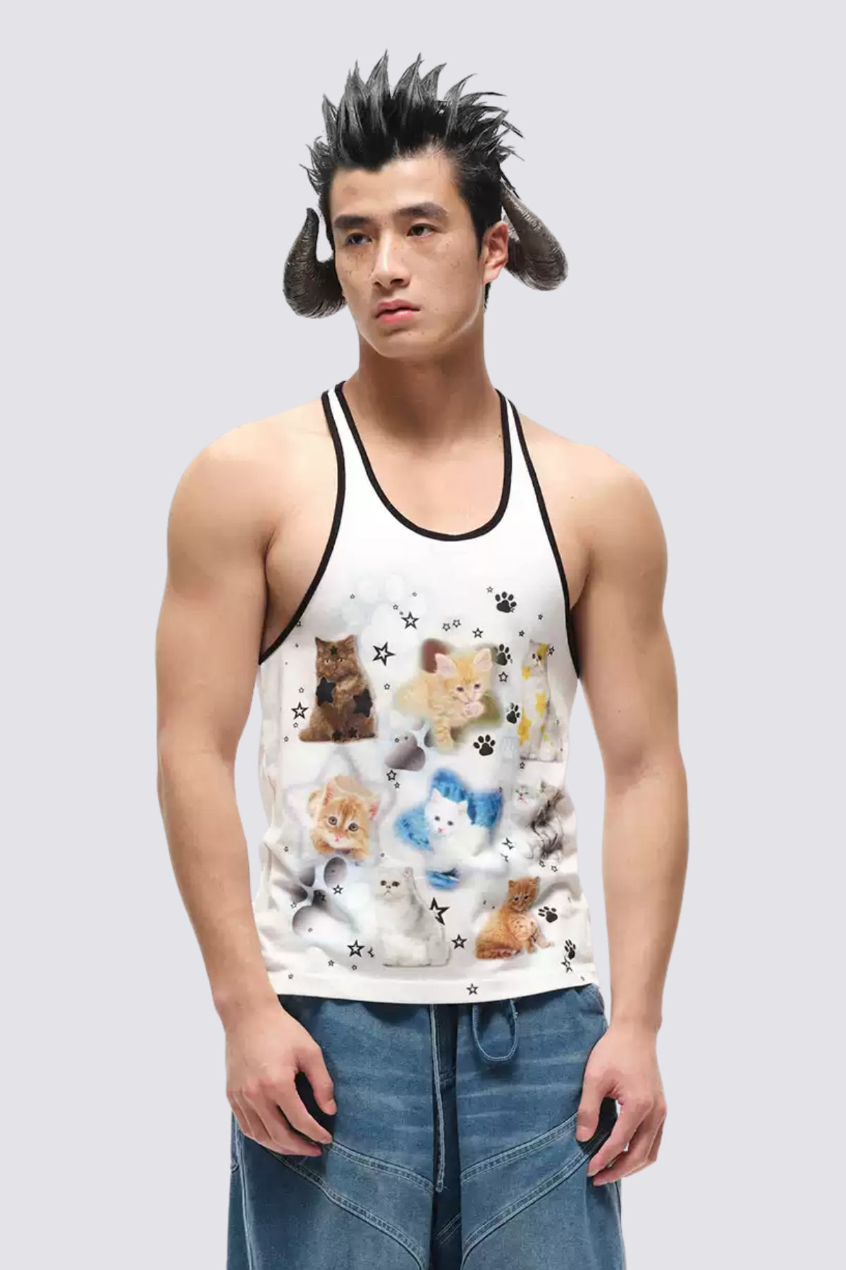 Stark Icon Y2K Cat Print Tank Top