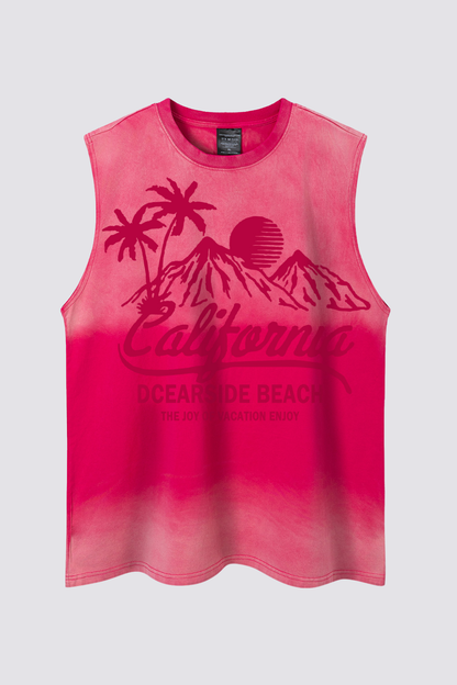 Stark Motif Sleeveless Print Top Pink