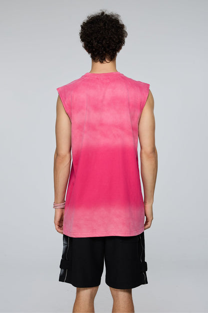 Stark Motif Sleeveless Print Top Pink