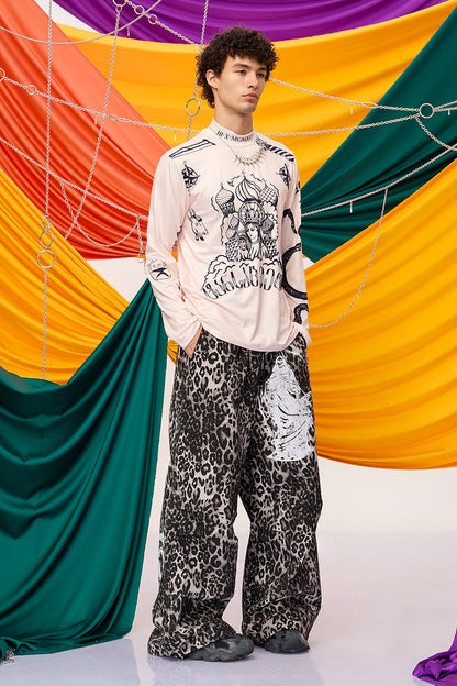 Stark Symbol Print Long Sleeve Top