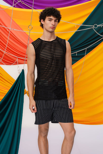 Static Black Sleeveless Cutout Top