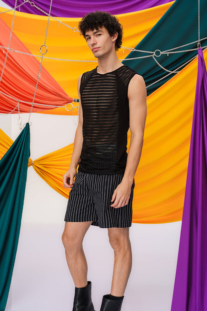 Static Black Sleeveless Cutout Top