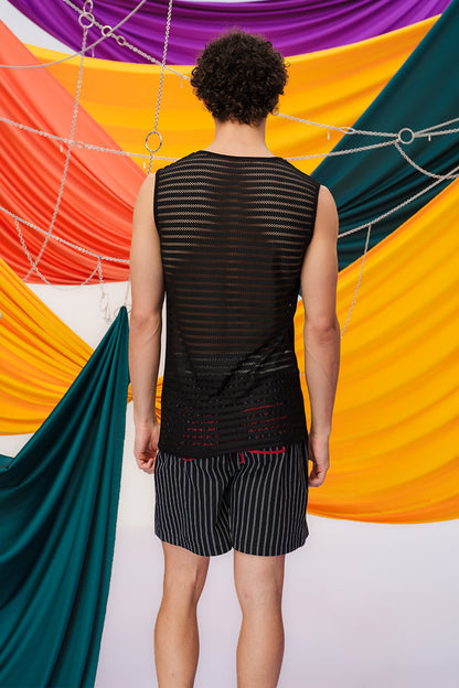 Static Black Sleeveless Cutout Top