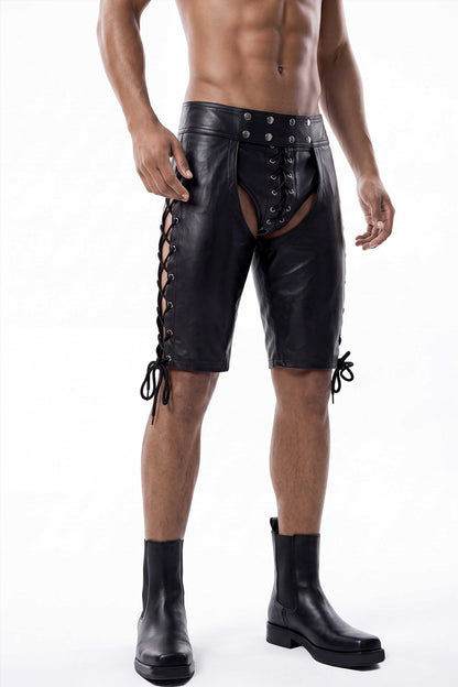 Static Chino Leather Lace Up Shorts