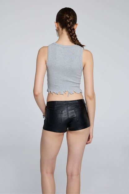 Static Edge Print Crop Top