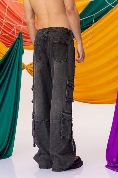 Static Grain Straight Ripped Jeans